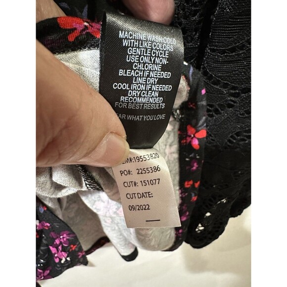 Torrid Women's Black Baby-doll Lace Super Soft Mix Tiered Button Down Top 18-20 - Picture 7 of 10